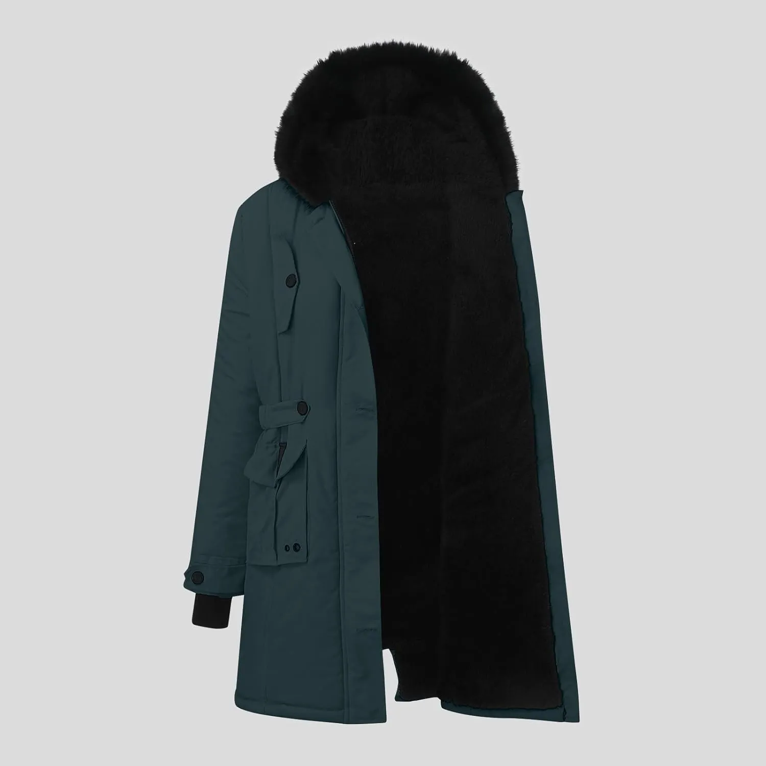 Womens Puffer Parka Jacket Coat Lapel Collar Long Sleeve Jacket Vintage Thicken Coat Jacket Womens Lightweight Down