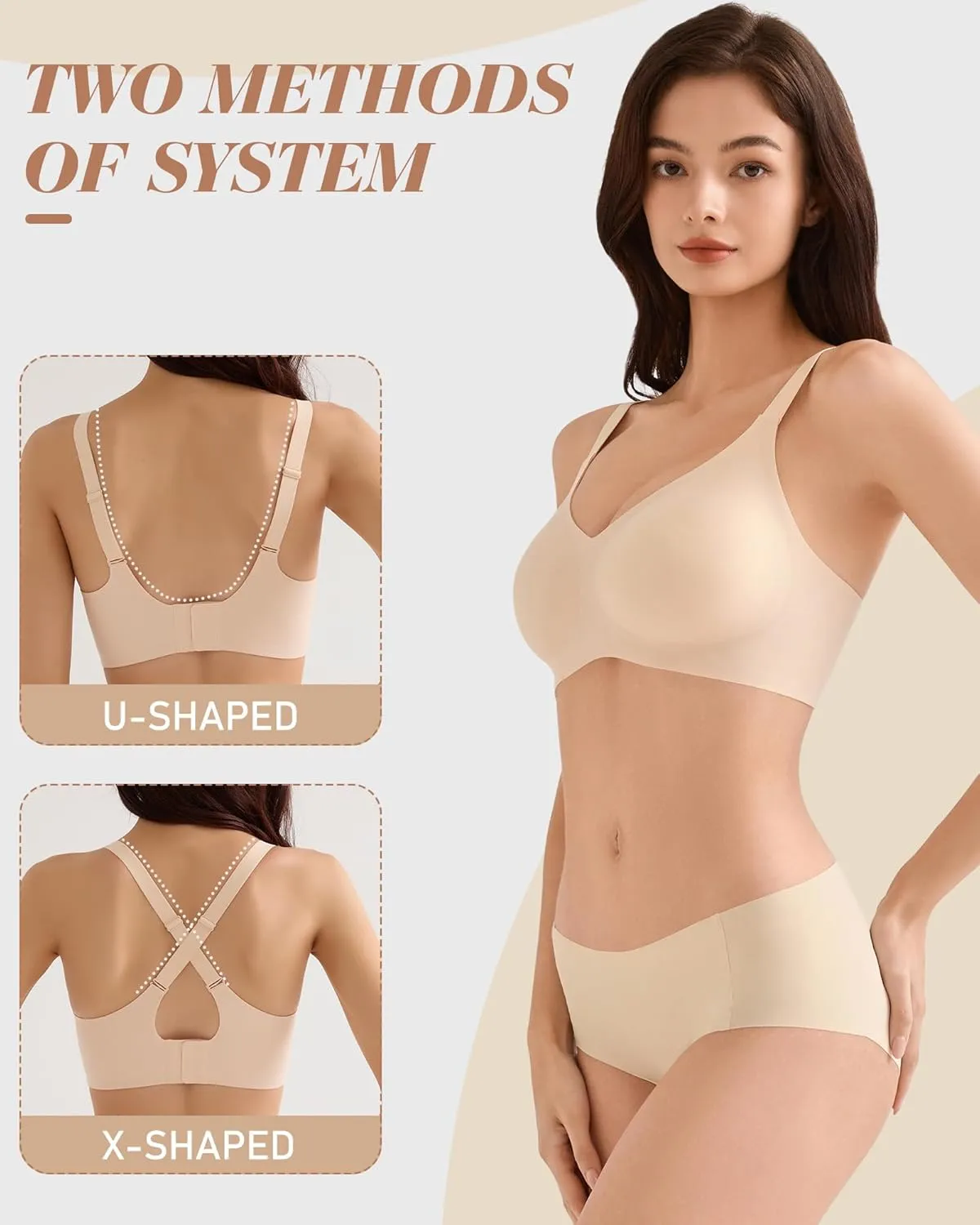 Women's Seamless Wireless Bras, Comfortable Bralette Sports Bra No Underwire T-Shirt Bra
