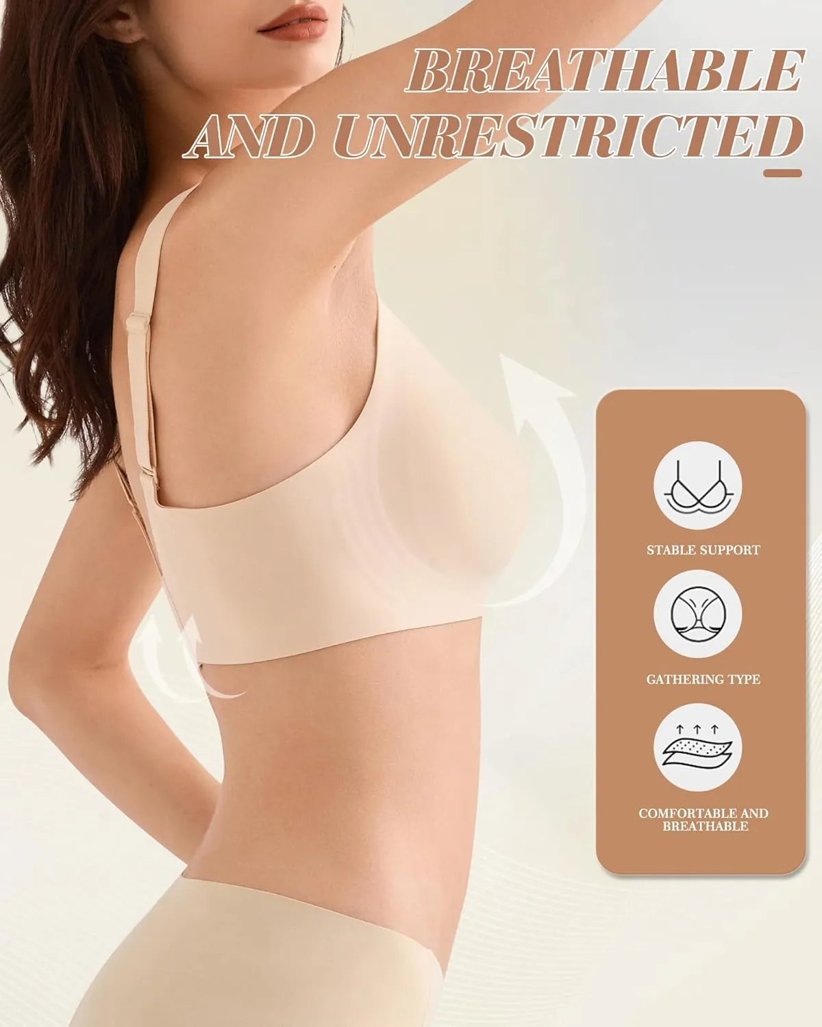 Women's Seamless Wireless Bras, Comfortable Bralette Sports Bra No Underwire T-Shirt Bra