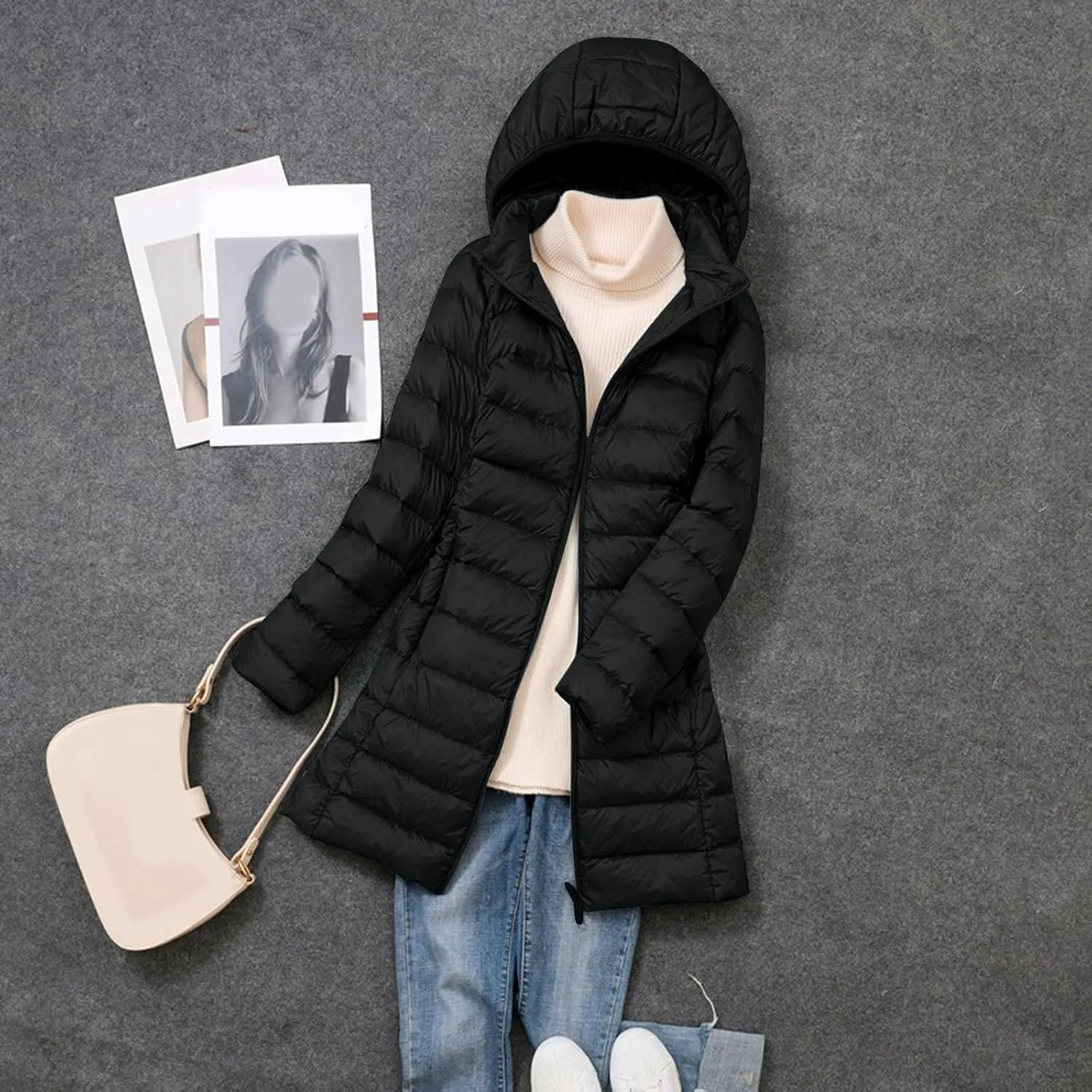Womens Thickened Down Jacket Long Winter Coat with Fur Hood Puffer Coat Cotton Padded Jackets Warm Down Parkas 2023