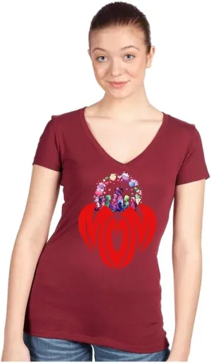 Women's V-Neck T-ShirtMOM Heart Graphic TeeSoft Cotton Casual ShirtShort Sleeve Graphic Shirt for Women