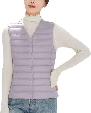 Womens Winter Coat Light Down Zip Up Puffer Jackets Plus Size Long Sleeve Packable Down Parka With Pocket