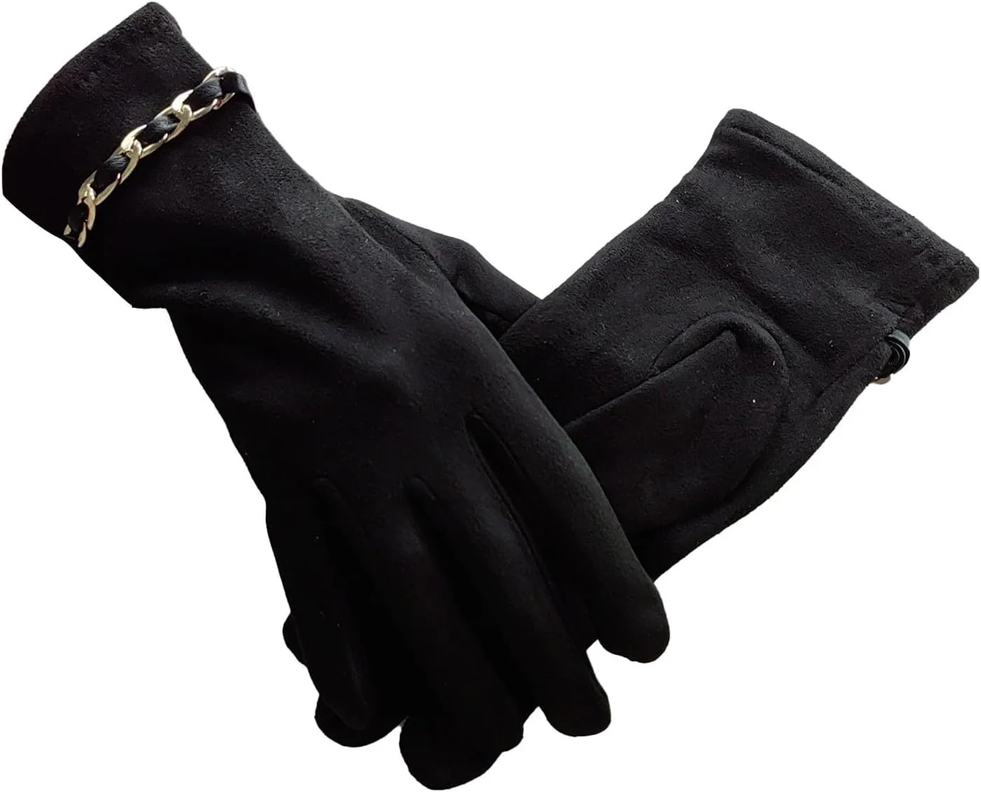 Womens Winter Leather Touchscreen Texting Warm Elastic Driving leather Glove Black Leather Gloves Women