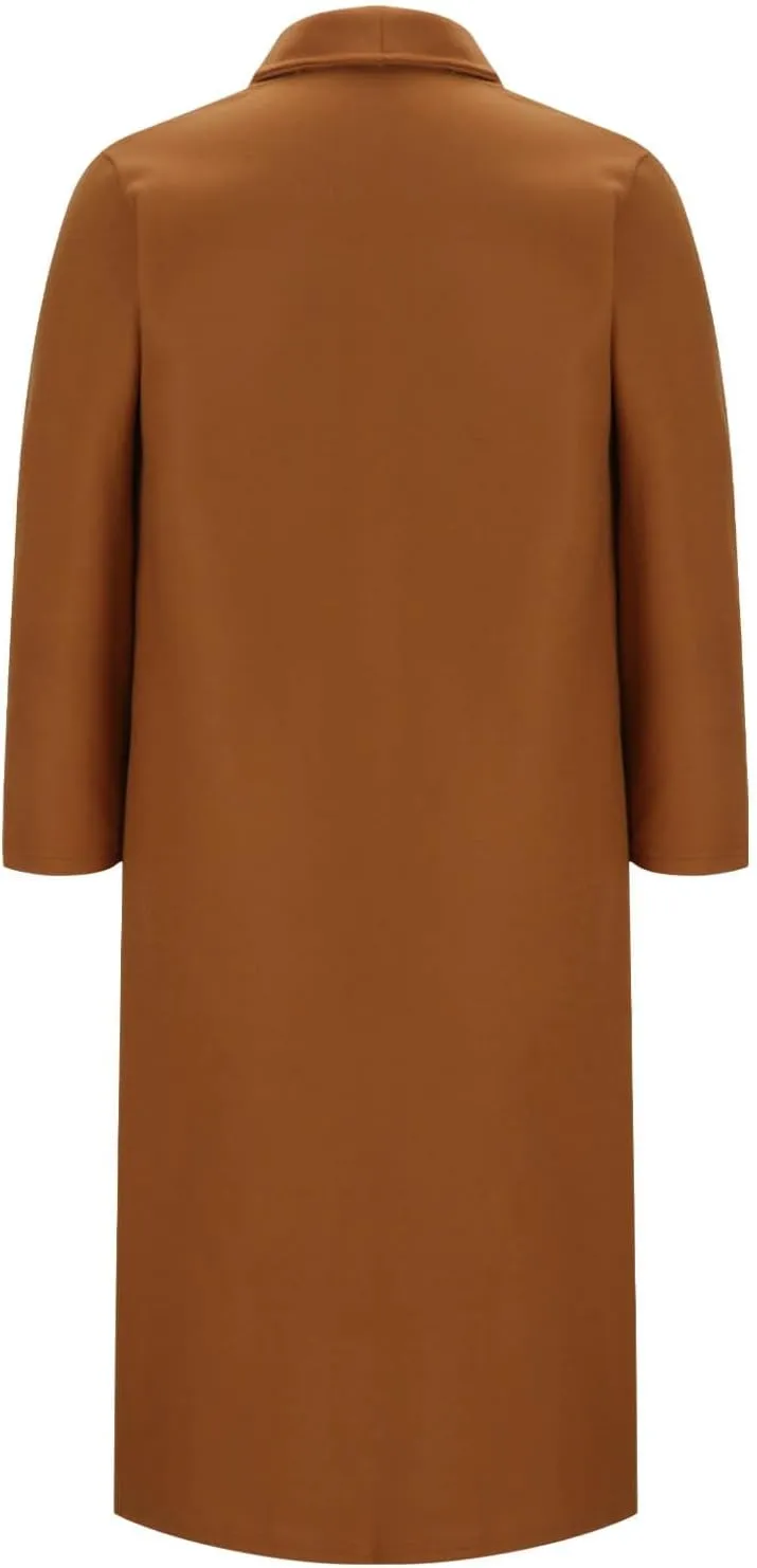 Women's Wool Pea Coat Elegant Open Front Cardigan Sweaters 2024 Fall Winter Trendy Plus Size Long Overcoat w/Pockets