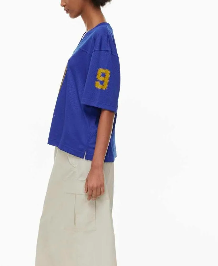 Womens Y2k Graphic Oversized Jersey Tees Summer Short Sleeve Number Graphic Shirts Mesh Grunge Top Coquette Clothes
