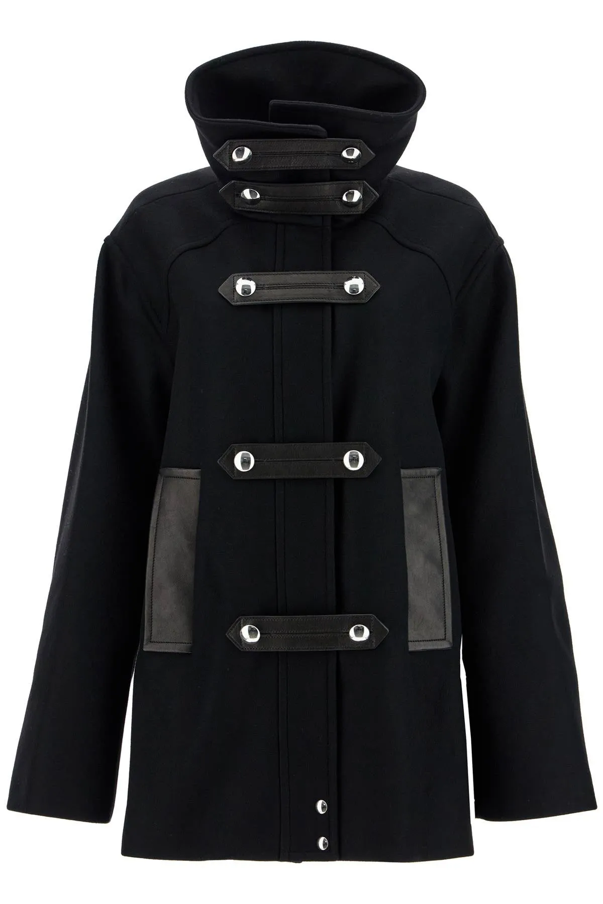 wool and leather melbo coat