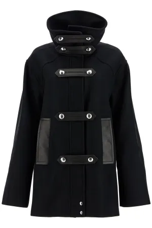 wool and leather melbo coat