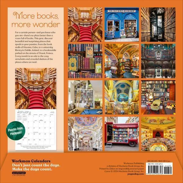 Workman A Calendar for Book Lovers 2025 Wall Calendar