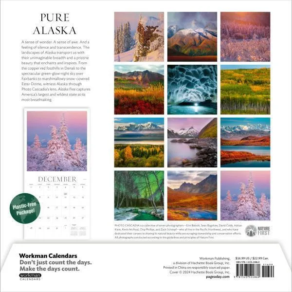 Workman Alaska Free 2025 Wall Calendar