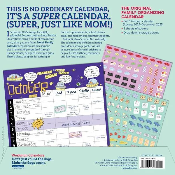 Workman Mom's Family 2025 Wall Calendar