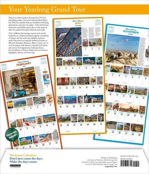 Workman Rick Steves' Europe Picture-A-Day 2025 Wall Calendar