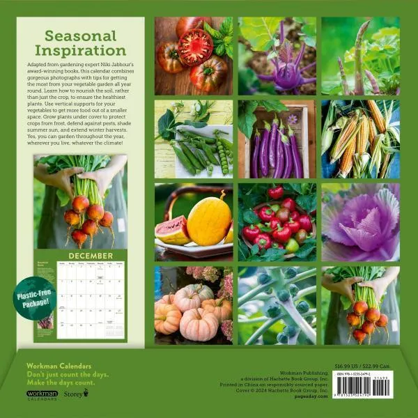 Workman The Year-Round Vegetable Gardener 2025 Wall Calendar
