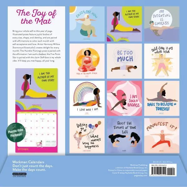 Workman Yoga Is My Happy Place 2025 Wall Calendar