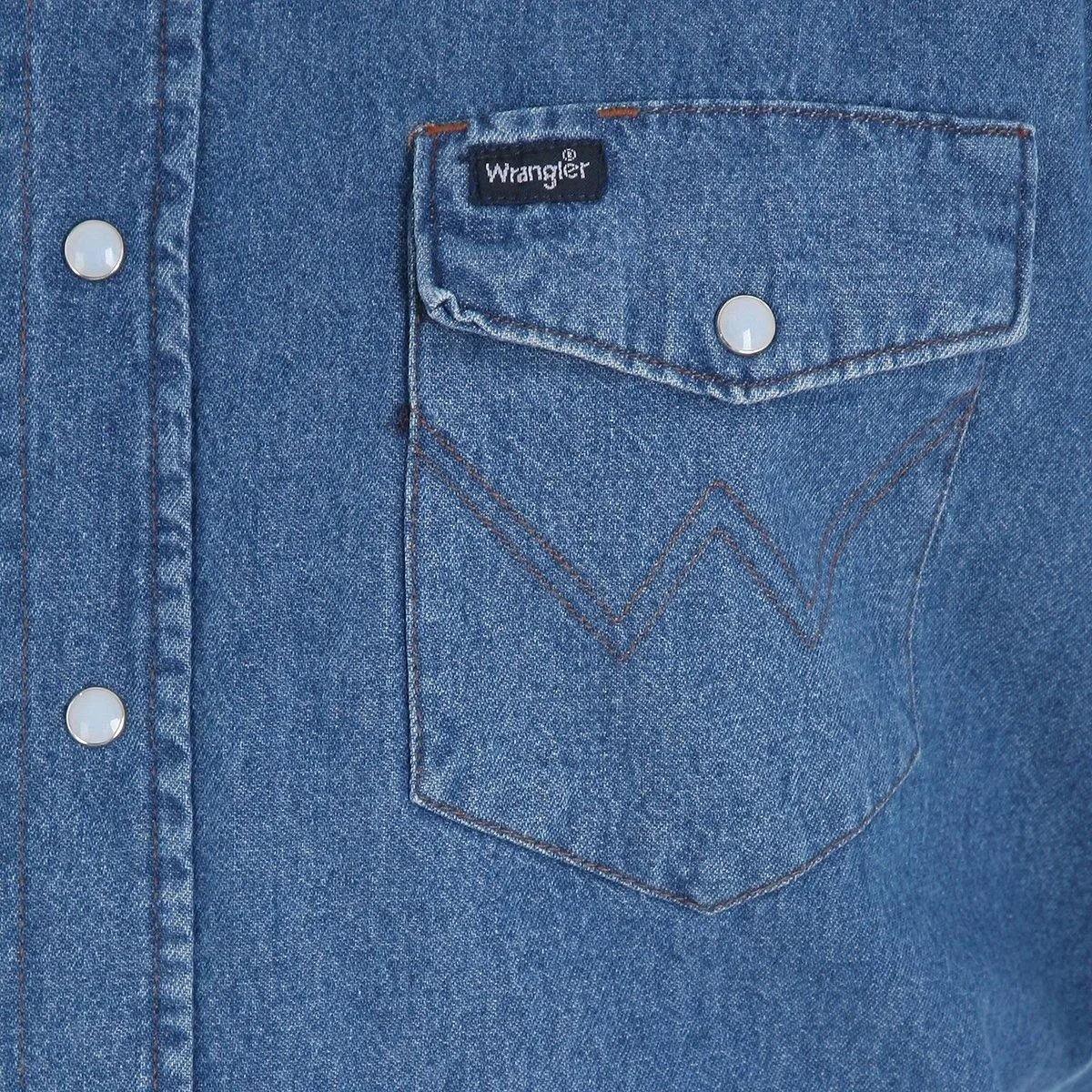 WRANGLER COWBOY CUT® LONG SLEEVE STONE WASH WESTERN SNAP WORK SHIRT