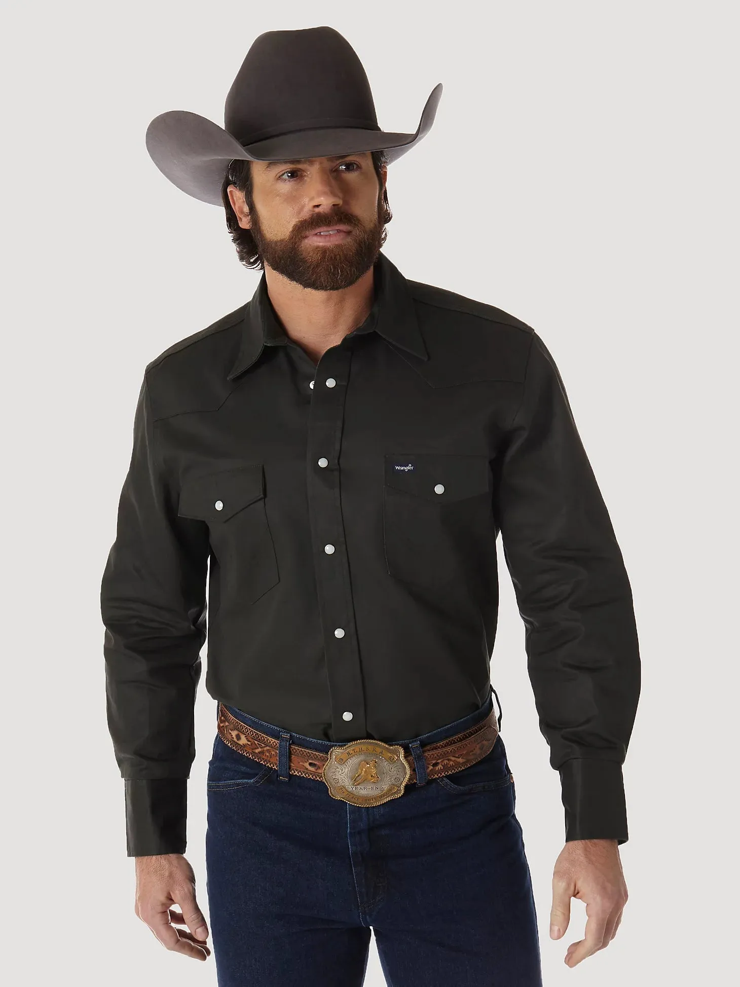 Wrangler® Men's Cowboy Cut® Twill Long Sleeve Snap Front Western Work Shirt