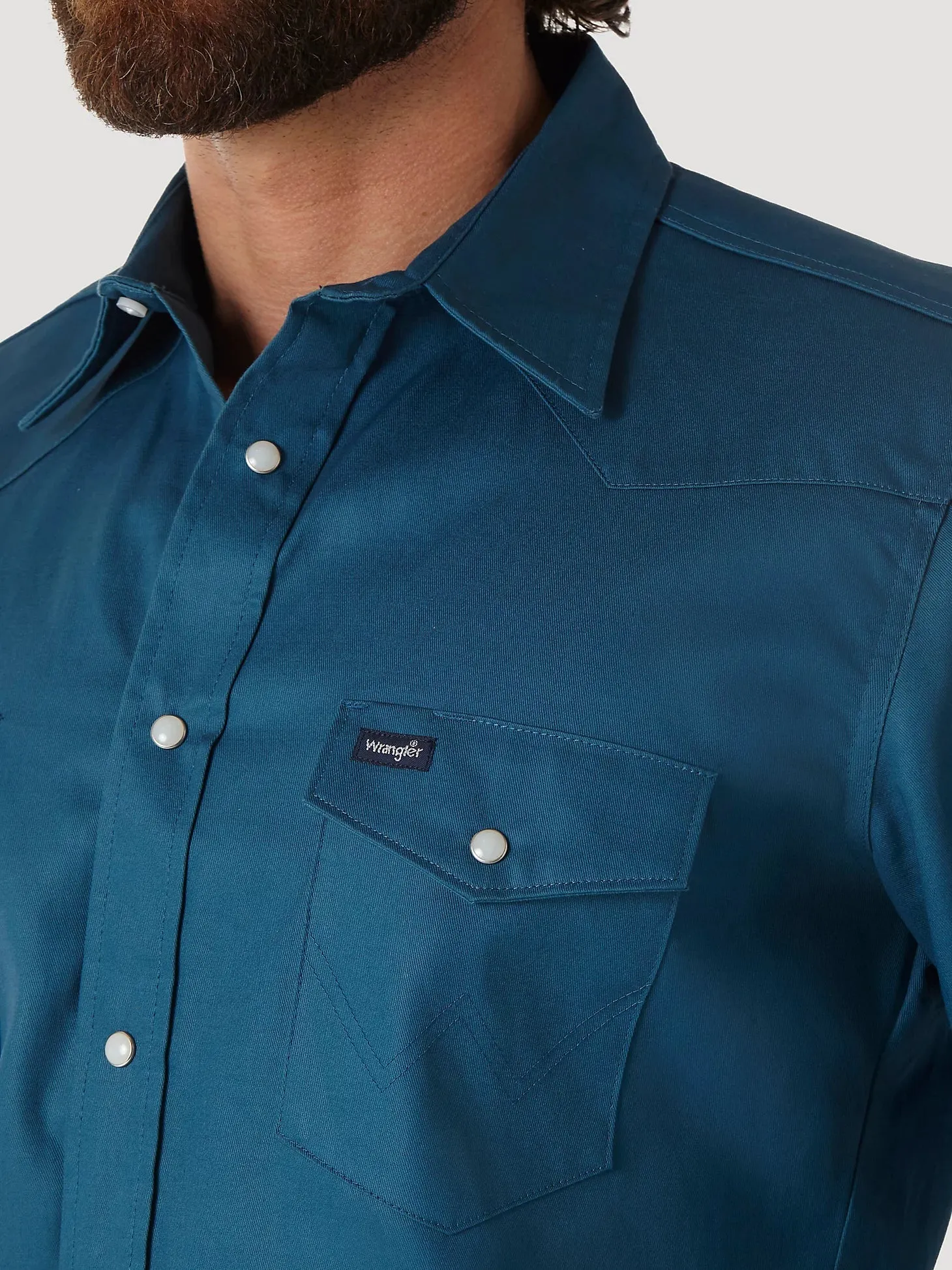 Wrangler® Men's Cowboy Cut® Twill Long Sleeve Snap Front Western Work Shirt