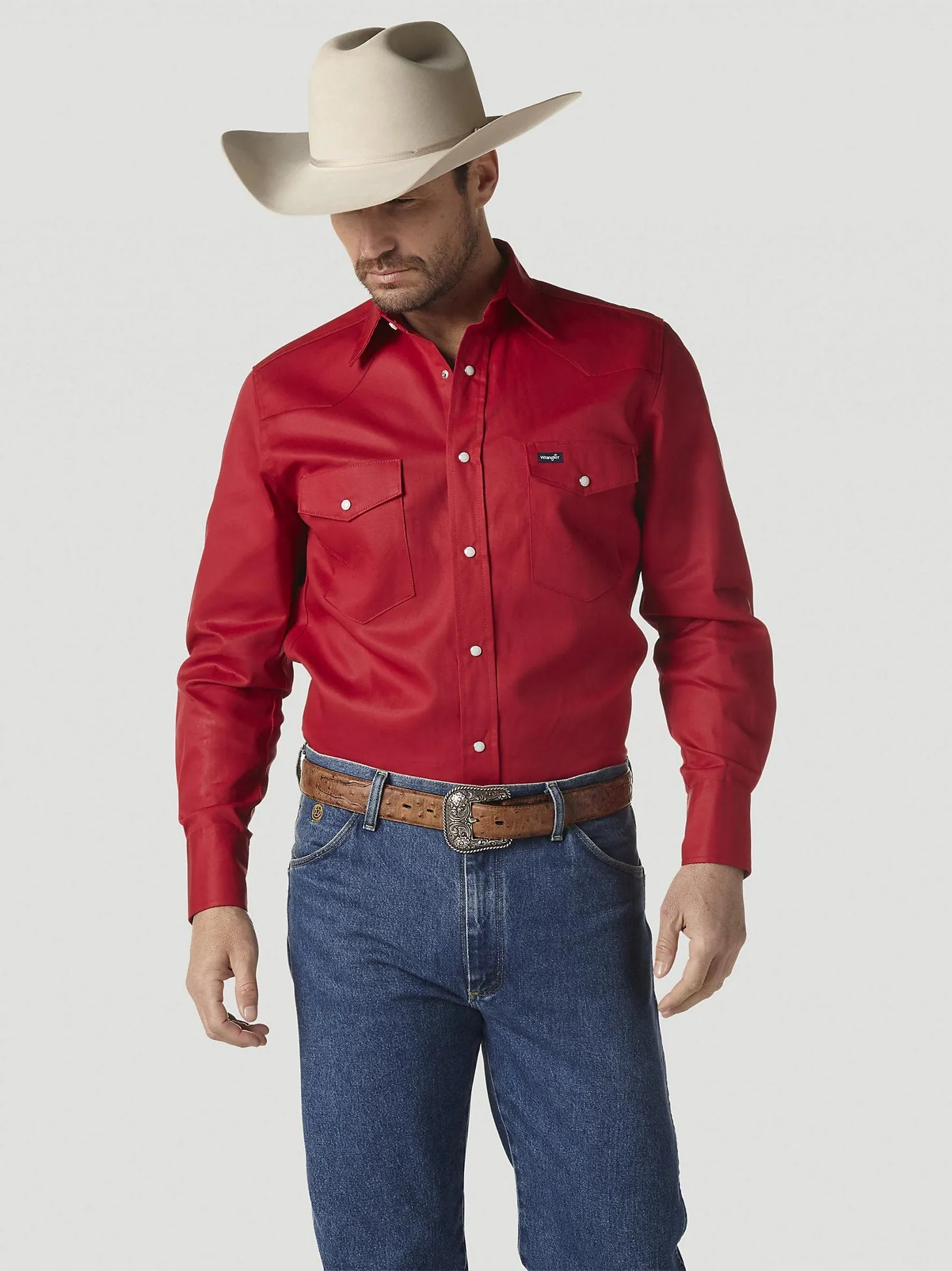 Wrangler® Men's Cowboy Cut® Twill Long Sleeve Snap Front Western Work Shirt