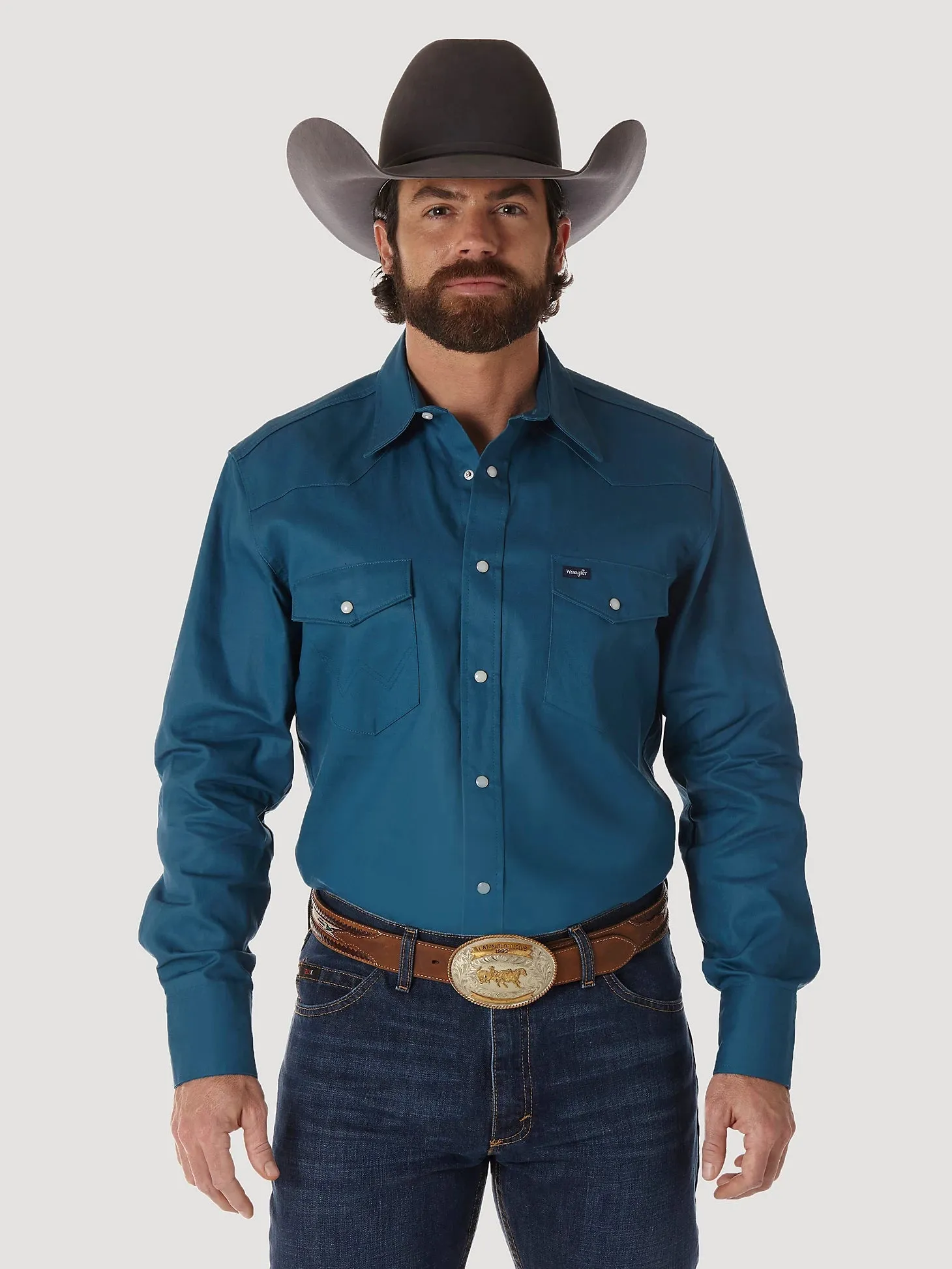 Wrangler® Men's Cowboy Cut® Twill Long Sleeve Snap Front Western Work Shirt