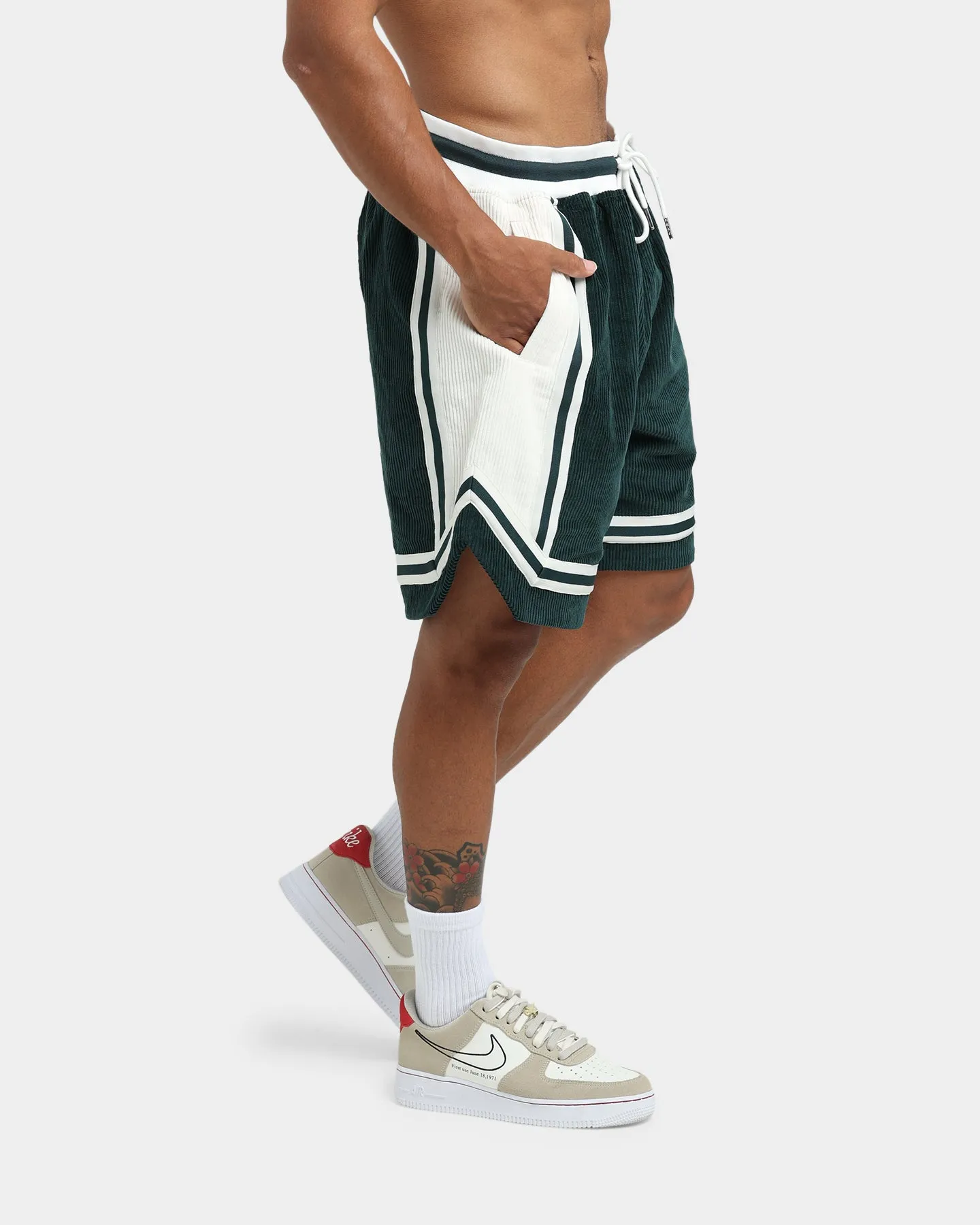 XXIII Arklow Corduroy Basketball Shorts Forest/Cream