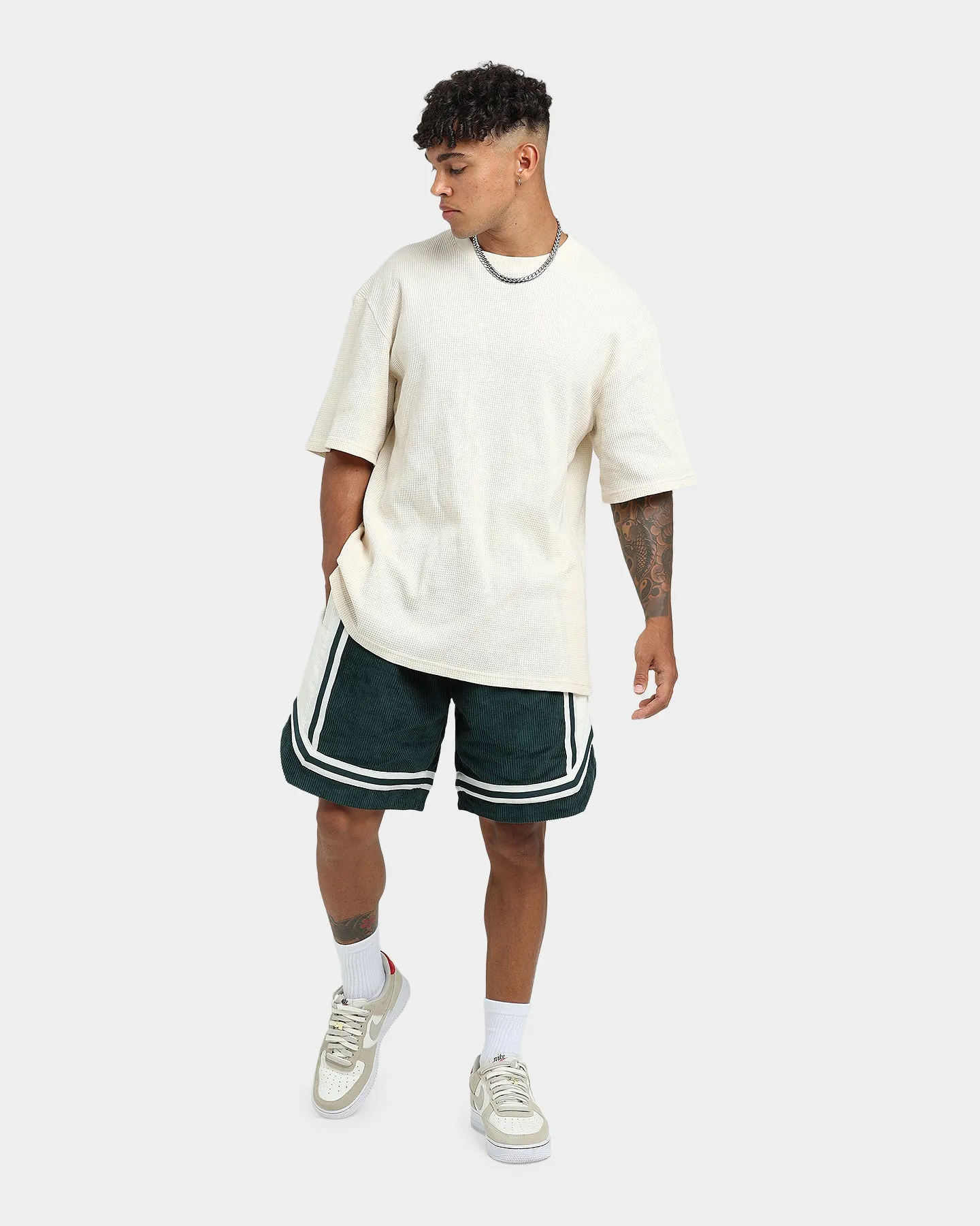 XXIII Arklow Corduroy Basketball Shorts Forest/Cream