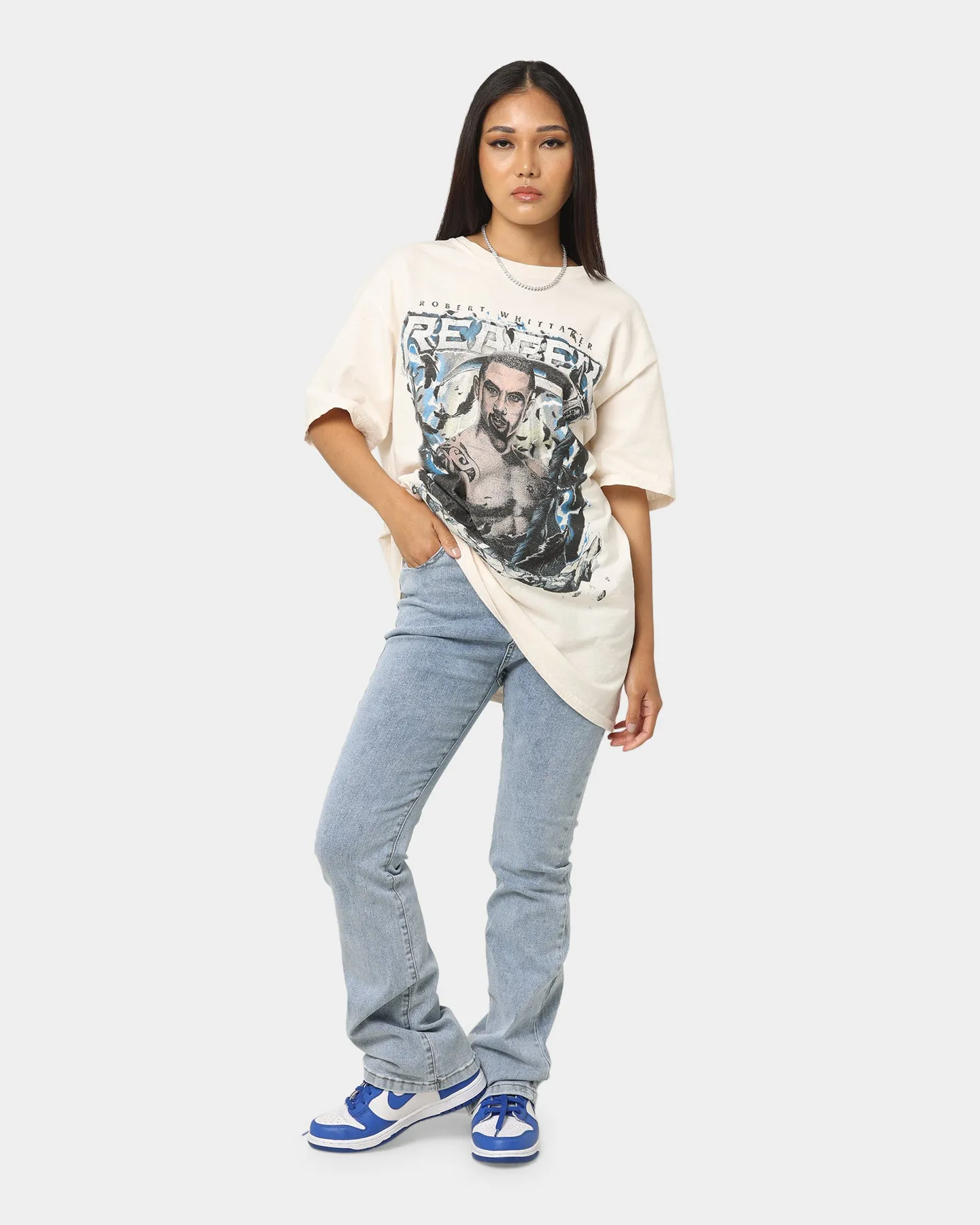 XXIII Women's Raquel Flare Rip Knee Jeans Blue