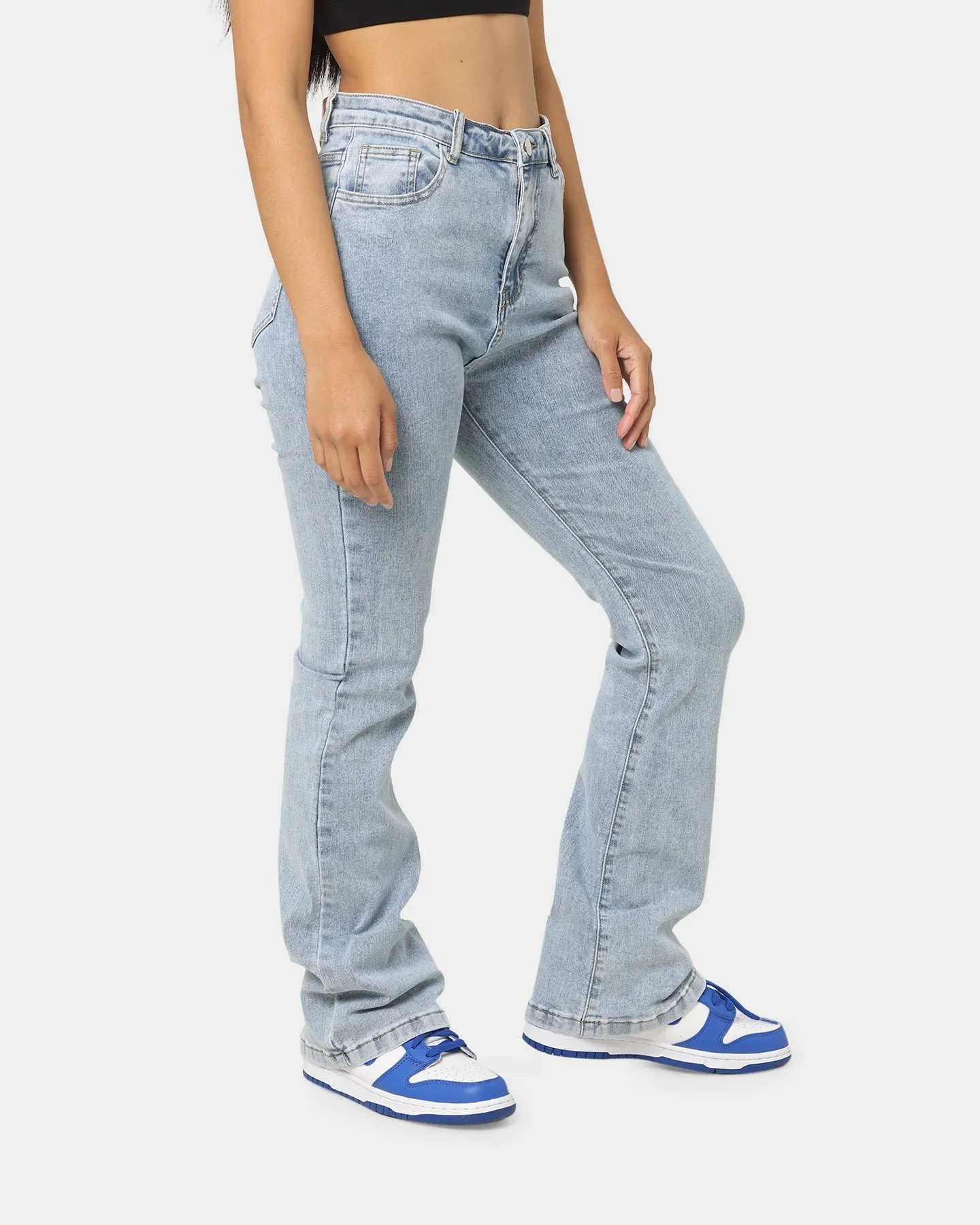 XXIII Women's Raquel Flare Rip Knee Jeans Blue