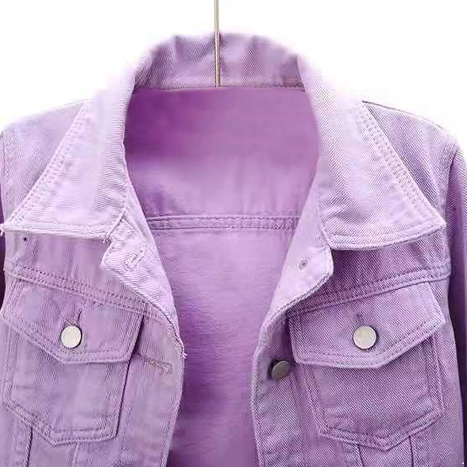 YEAHDOR Womens Trucker Denim Jackets 3/4 Sleeve Basic Button Down Jean Coats Casual Outerwear