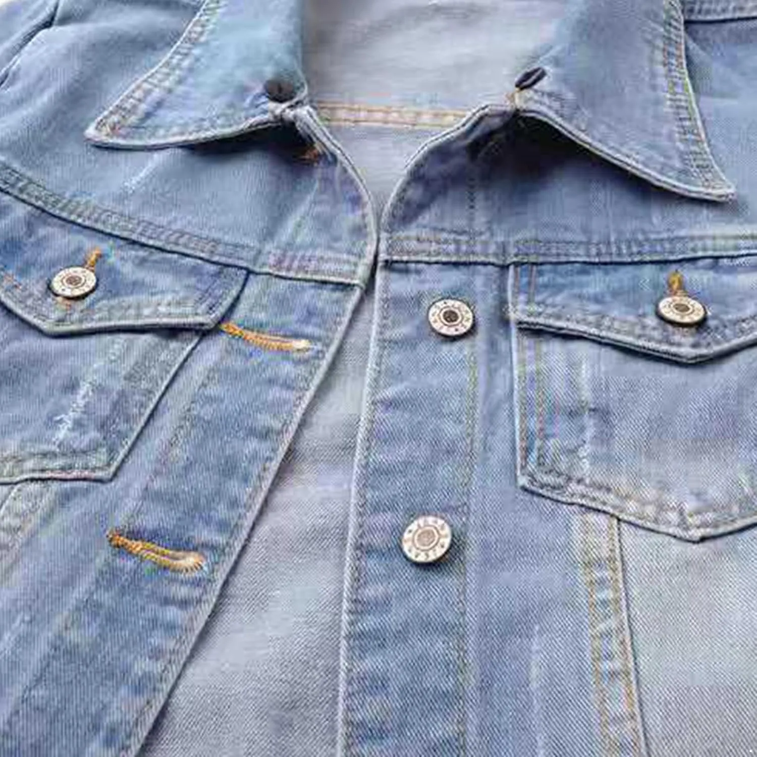 YEAHDOR Womens Trucker Denim Jackets 3/4 Sleeve Basic Button Down Jean Coats Casual Outerwear