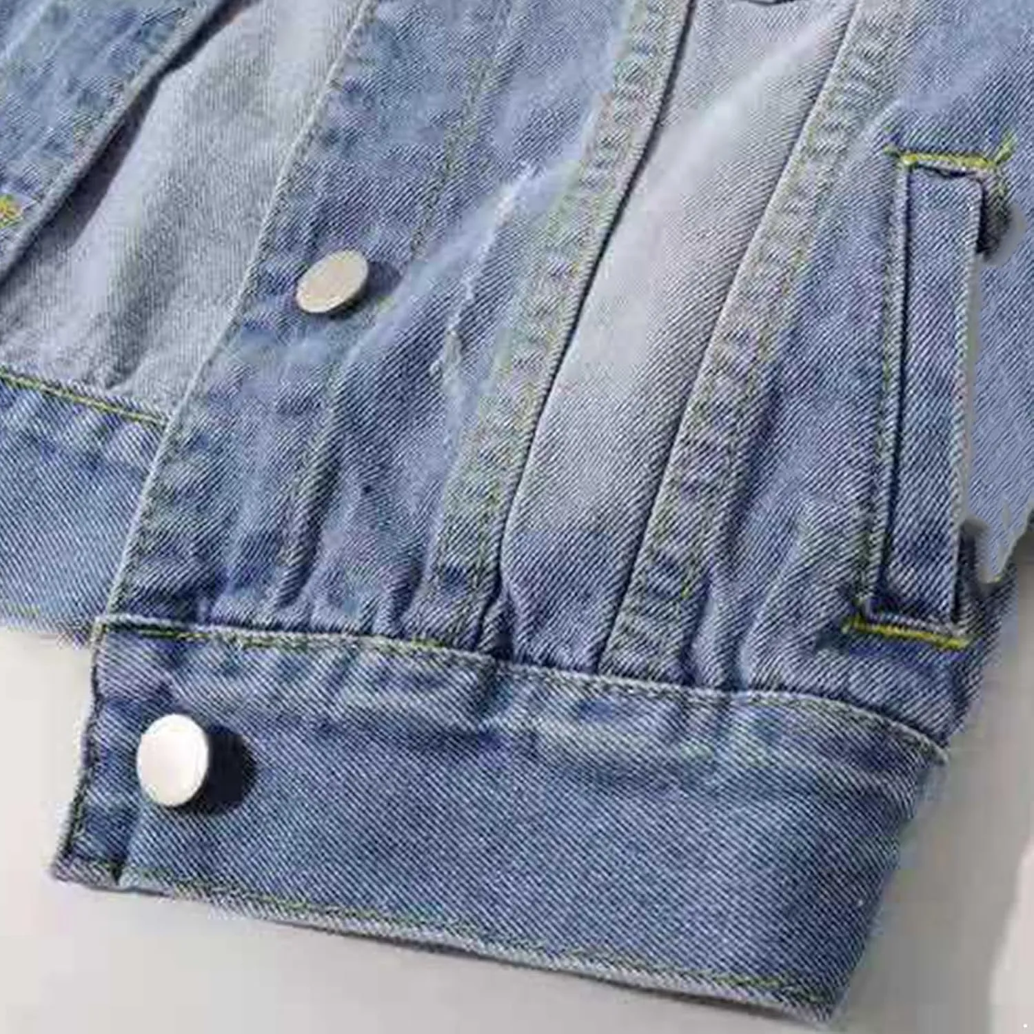 YEAHDOR Womens Trucker Denim Jackets 3/4 Sleeve Basic Button Down Jean Coats Casual Outerwear