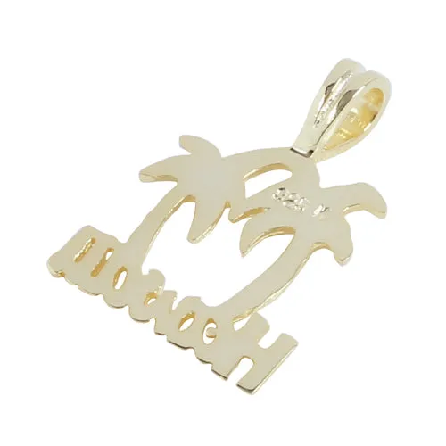 Yellow Gold Plated Sterling Silver HAWAII Palm Tree Pendant (Chain Sold Separately)