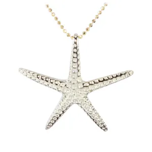 Yellow Gold Plated Sterling Silver Starfish Pendant(L) (Chain Sold Separately)