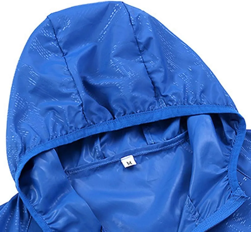 Ymosrh Men's Jacket Coat with Hood Lightweight Waterproof Jacket Raincoat for Golf Cycling Windbreaker Jackets, S-4XL
