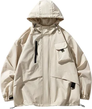 Ymosrh Men's Jacket Waterproof Rain Lightweight Hooded Shell for Travel Hiking Golf Raincoats with Hood, M-5XL