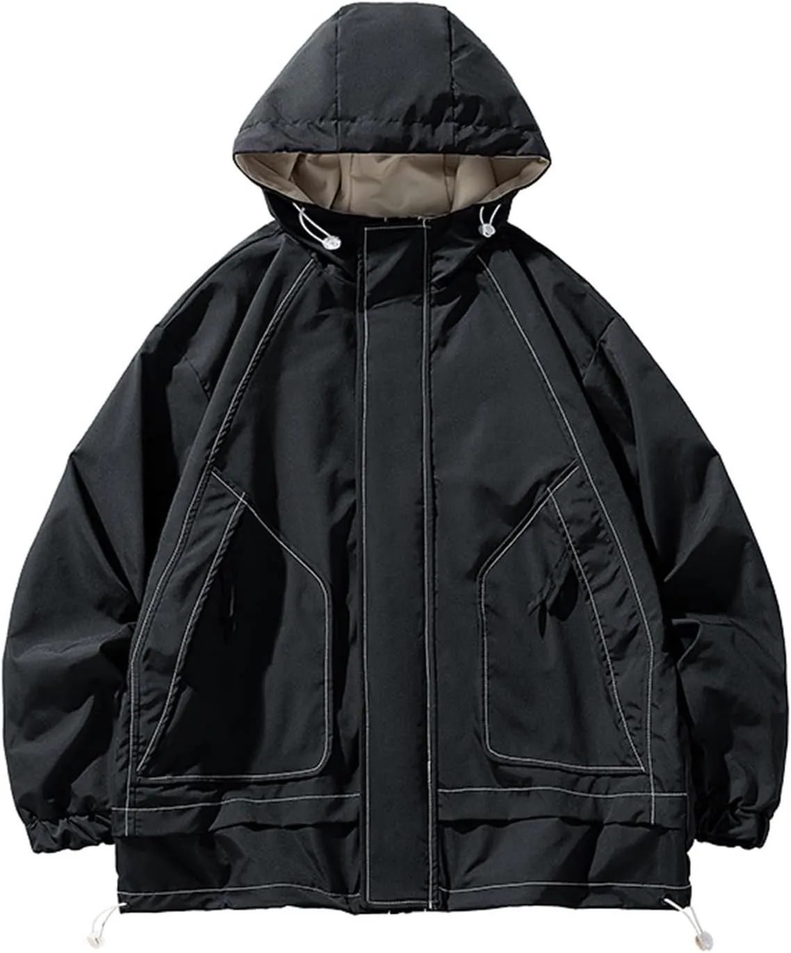 Ymosrh Men's Jacket Waterproof Rain Lightweight Hooded Shell for Travel Hiking Golf Raincoats with Hood, M-5XL
