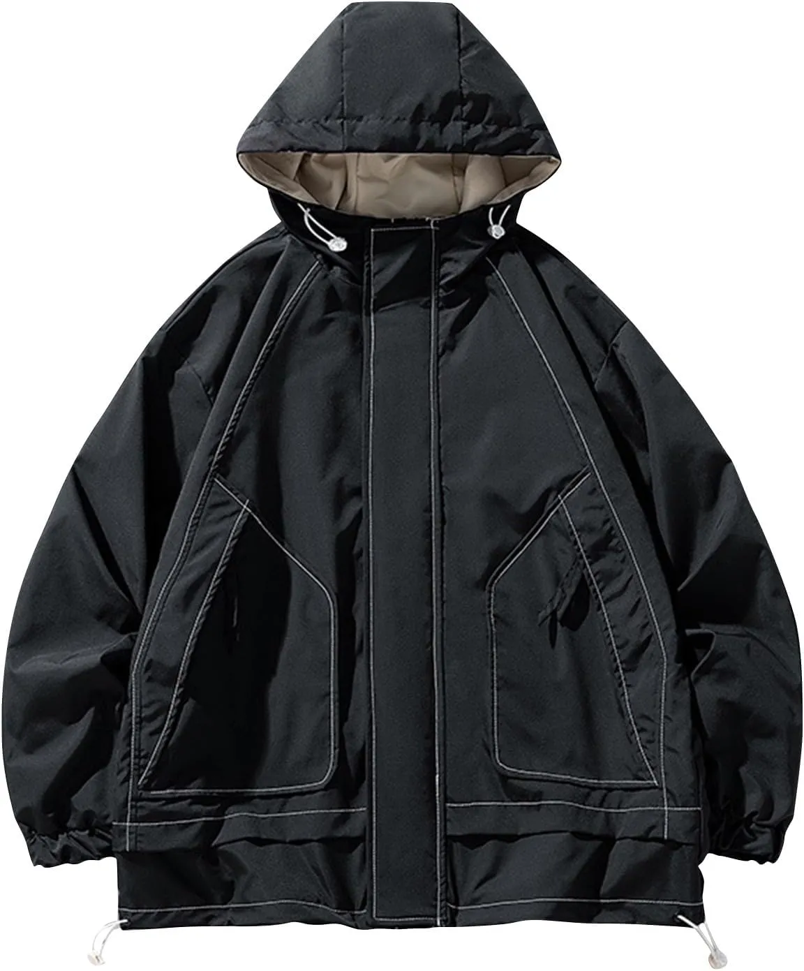 Ymosrh Men's Jacket Waterproof Rain Lightweight Hooded Shell for Travel Hiking Golf Raincoats with Hood, M-5XL