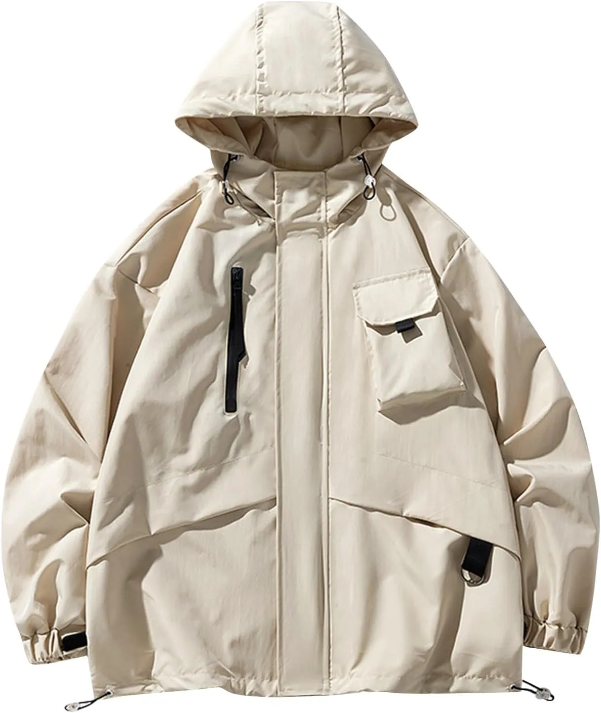 Ymosrh Men's Jacket Waterproof Rain Lightweight Hooded Shell for Travel Hiking Golf Raincoats with Hood, M-5XL