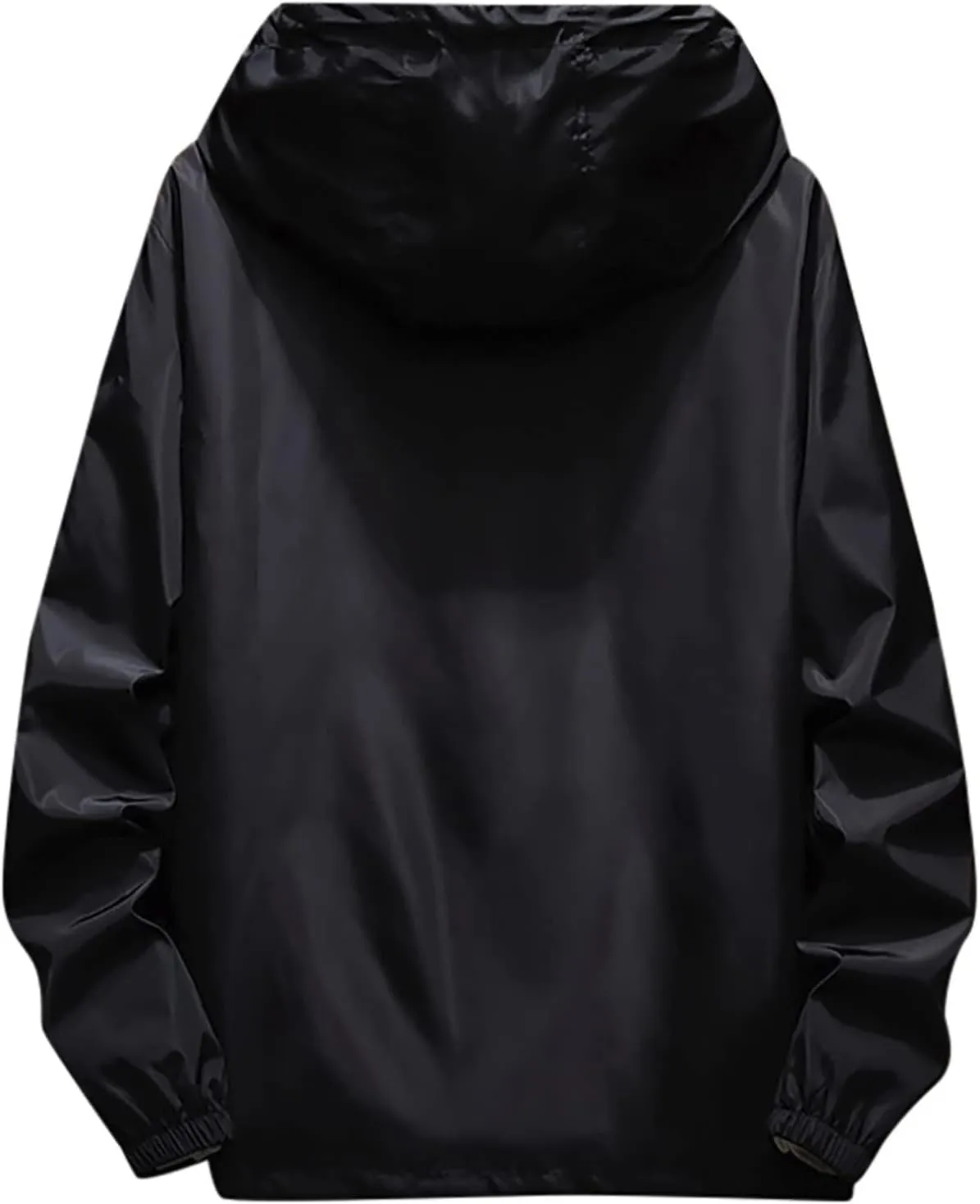 Ymosrh Men's Jackets Lightweight Waterproof Coated Hooded Rain Jacket Windbreaker Jacket, M-3XL