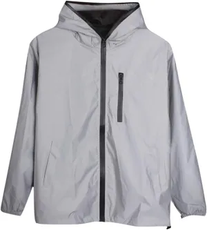 Ymosrh Men's Waterproof Jacket Fully Reflective Windbreaker Jackets Lightweight Packable Windproof Rain Coat, S-5XL