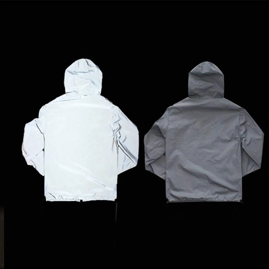 Ymosrh Men's Waterproof Jacket Fully Reflective Windbreaker Jackets Lightweight Packable Windproof Rain Coat, S-5XL