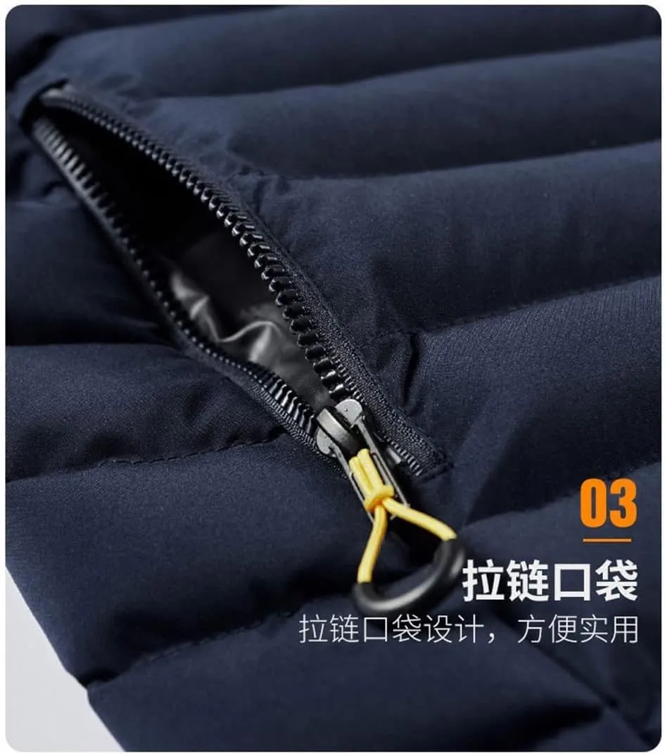 Youllyuu Men Thick Hooded Jacket Parkas Coat Outwear Slim Jacket Parkas
