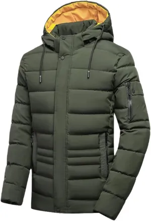 Youllyuu Men Winter Parkas Warm Thick Parkas Jacket Coat Autumn Outwear Classic Hooded Parkas