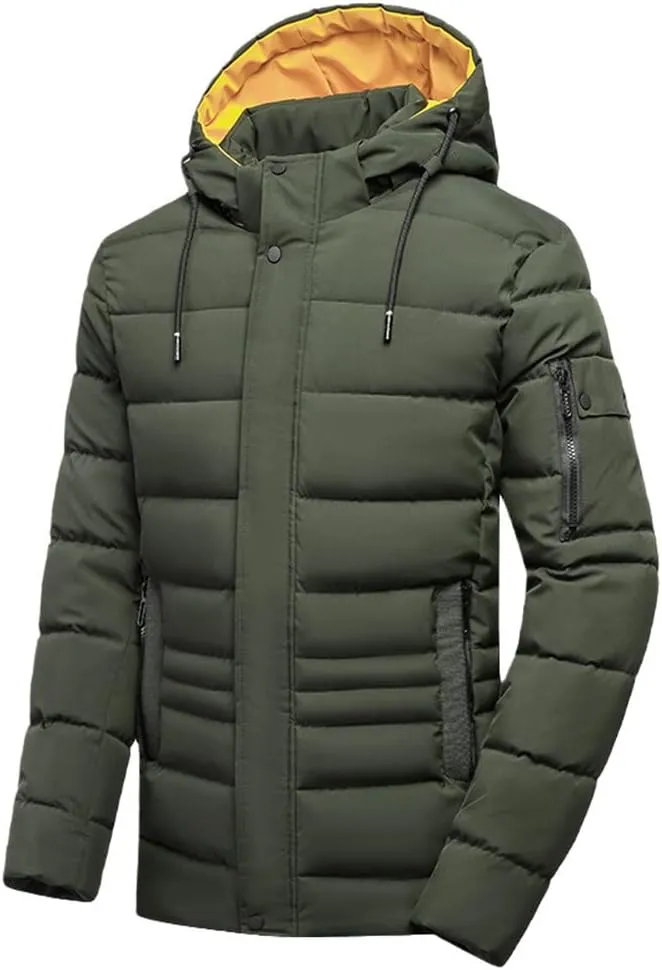 Youllyuu Men Winter Parkas Warm Thick Parkas Jacket Coat Autumn Outwear Classic Hooded Parkas
