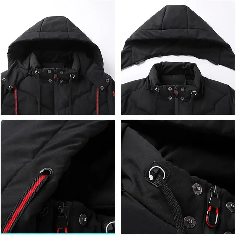 Youllyuu Men Winter Parkas Warm Thick Parkas Jacket Coat Autumn Outwear Classic Hooded Parkas