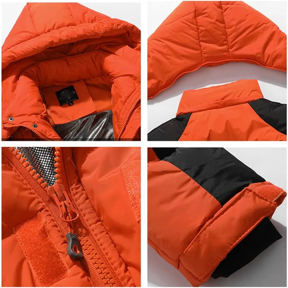 Youllyuu Men Winter Warm Thick Long Parkas Hooded Parkas Jacket Coat Autumn Outwear Casual Parkas