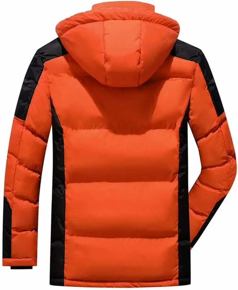Youllyuu Men Winter Warm Thick Long Parkas Hooded Parkas Jacket Coat Autumn Outwear Casual Parkas