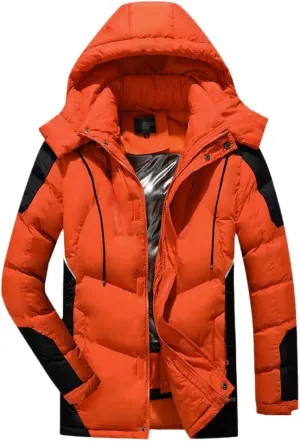 Youllyuu Men Winter Warm Thick Long Parkas Hooded Parkas Jacket Coat Autumn Outwear Casual Parkas