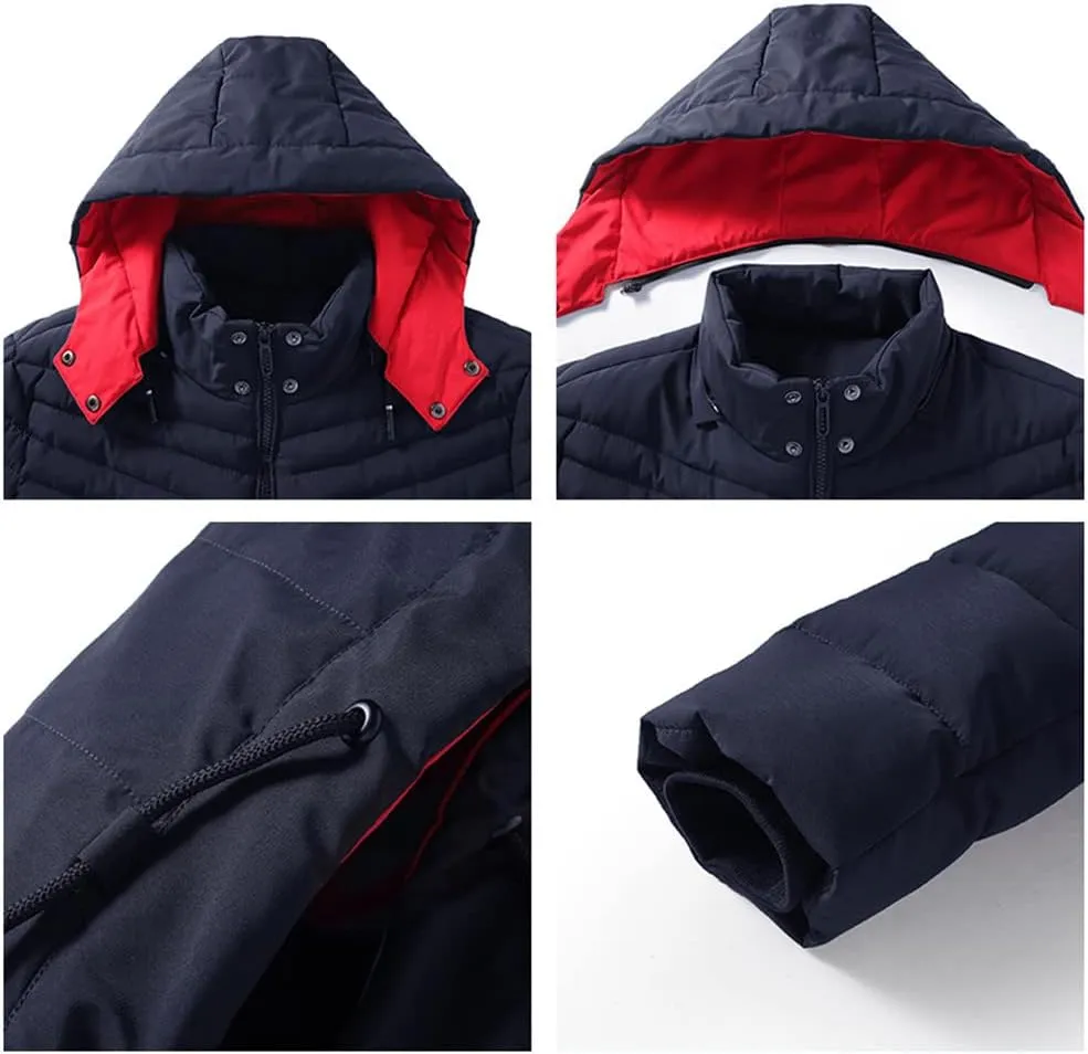 Youllyuu Winter Casual Parkas Men Fleece Warm Thick Parkas Coat Autumn Classic Hooded Parkas Jacket
