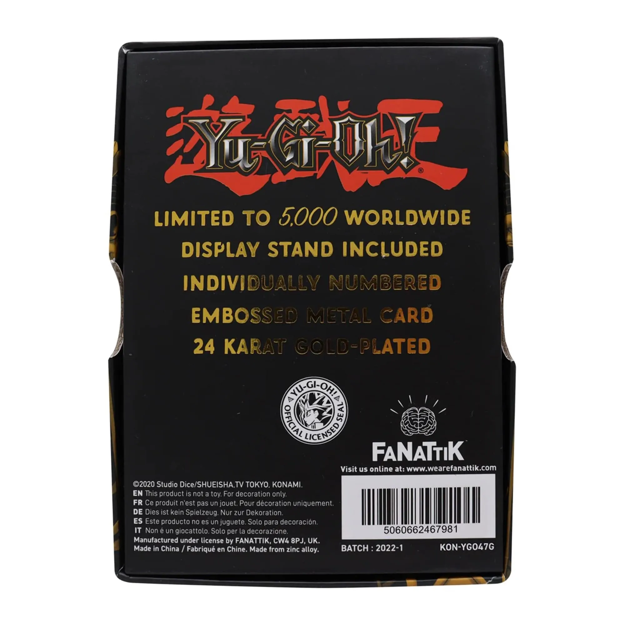Yu-Gi-Oh! Limited Edition 24k Gold Plated Metal Card | Dark Paladin