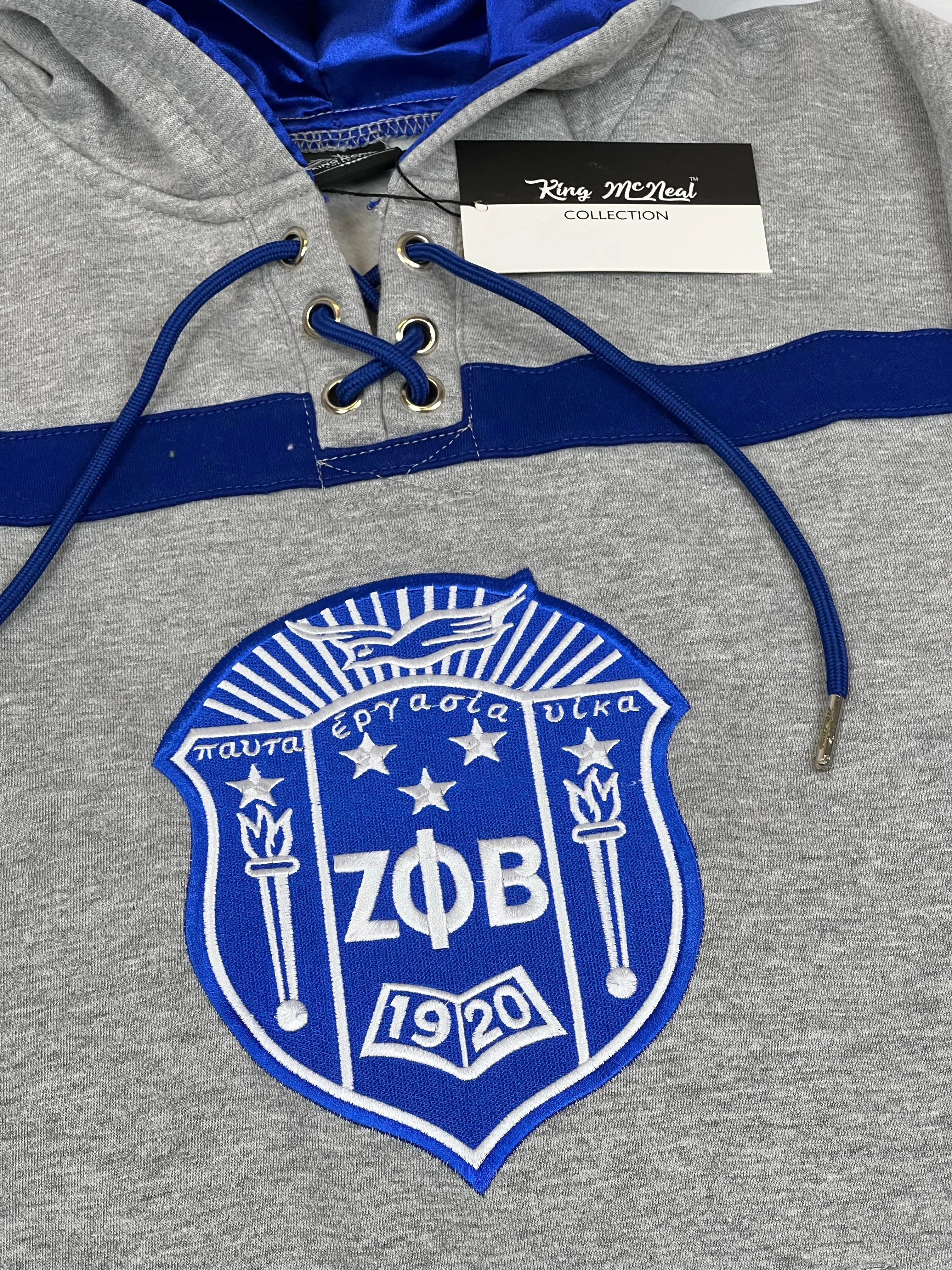 Zeta Grey Hockey Hoodie Unisex