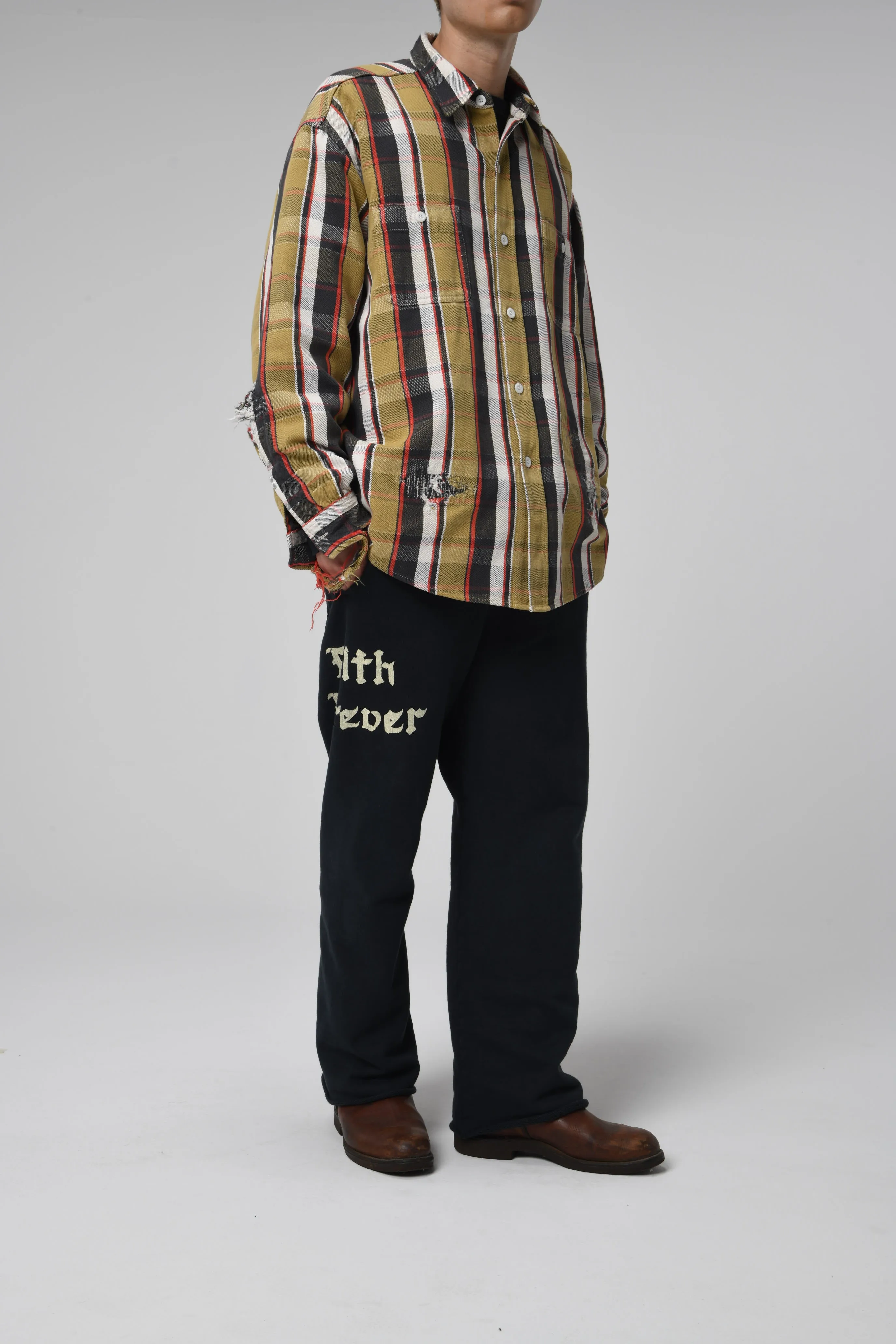 ZIP DAMAGED SWEAT PANTS